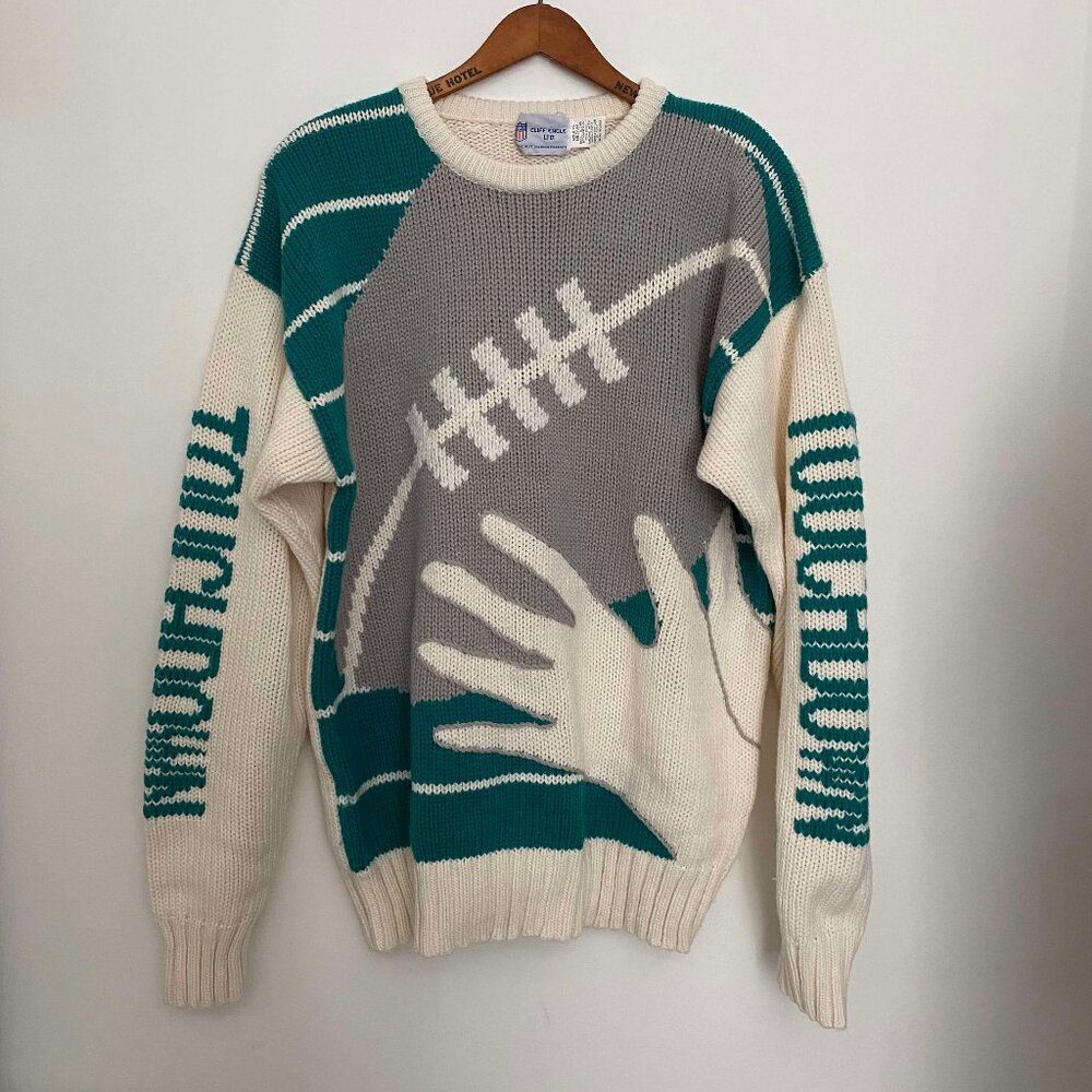 Very Rare Vintage NFL Cliff Engle Sports Football Sweater Size Medium